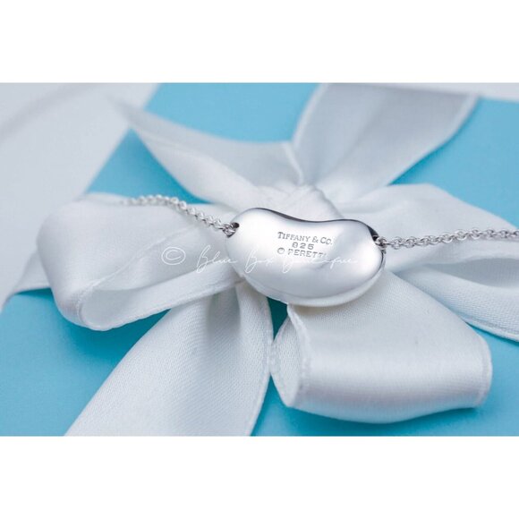 Tiffany & Co. Bean Necklace Elsa Peretti Vintage Large 21mm Pendant 16" Chain - Picture 5 of 7